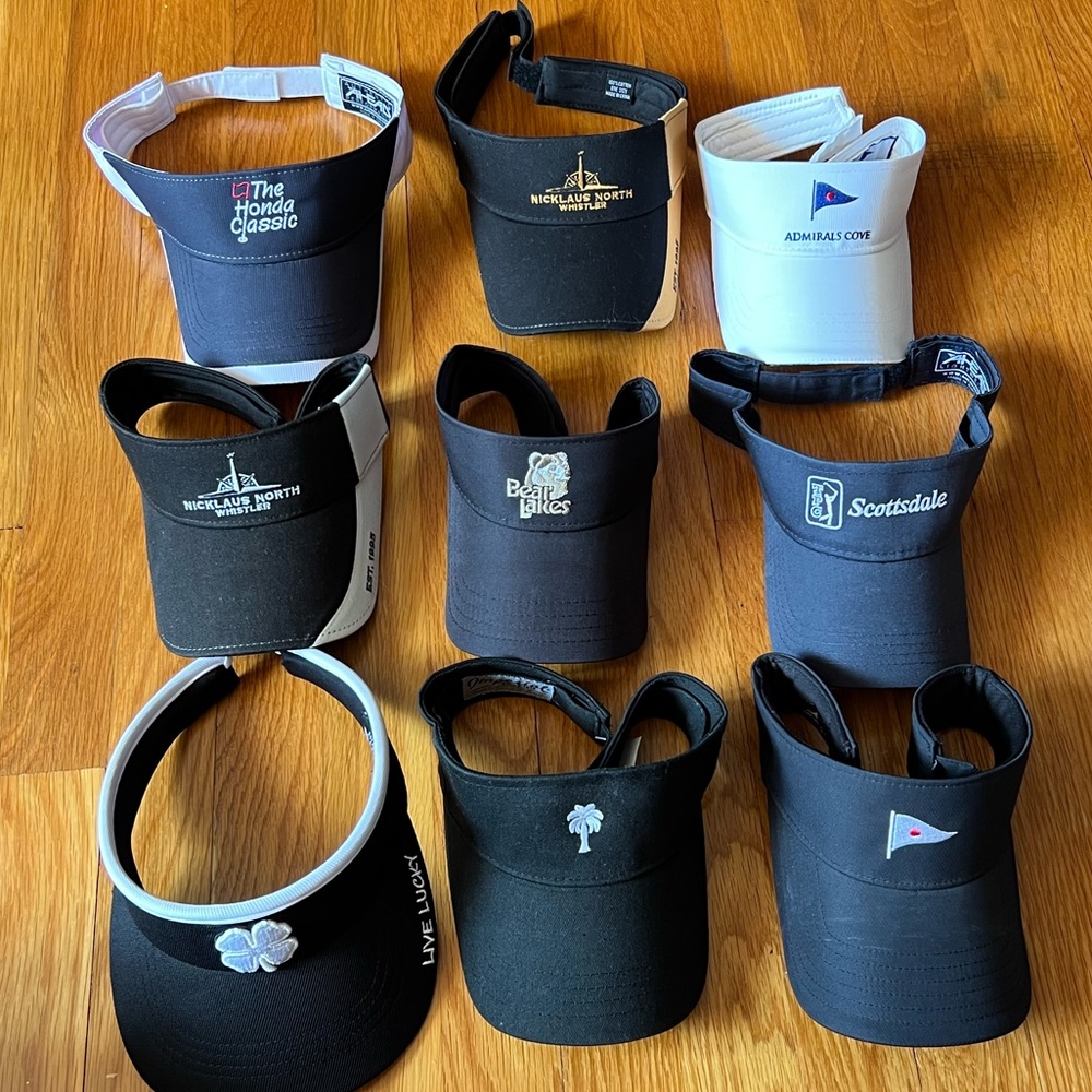 Lot of 9 Misc Men’s Golf Visors